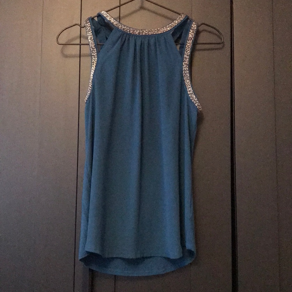 Teal dressy top S